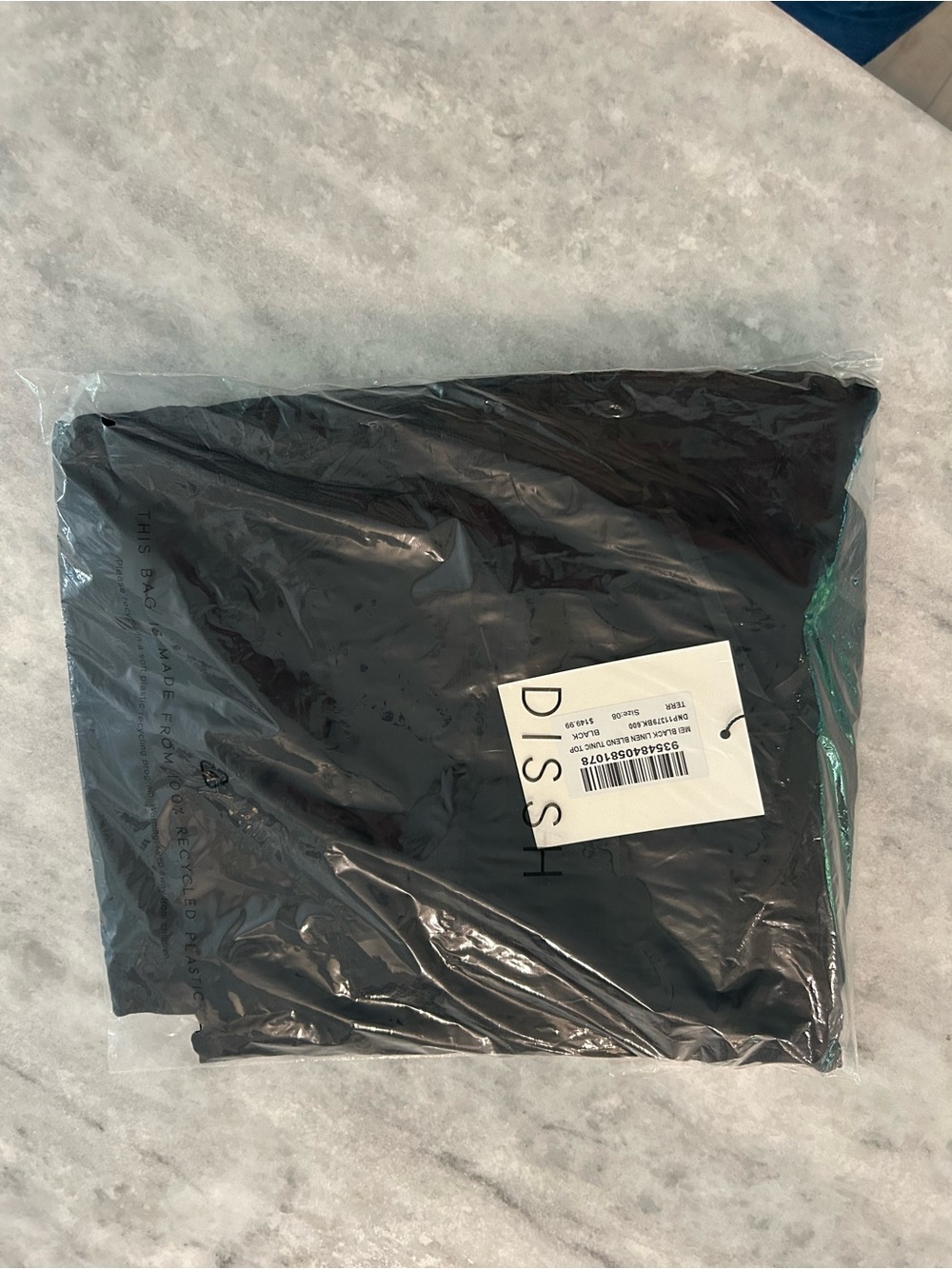 DISSH Mei Strapless Black Linen Blend Tunic Top with Side Ties - Picture 6 of 6